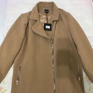 Missguided plus camel pea coat
